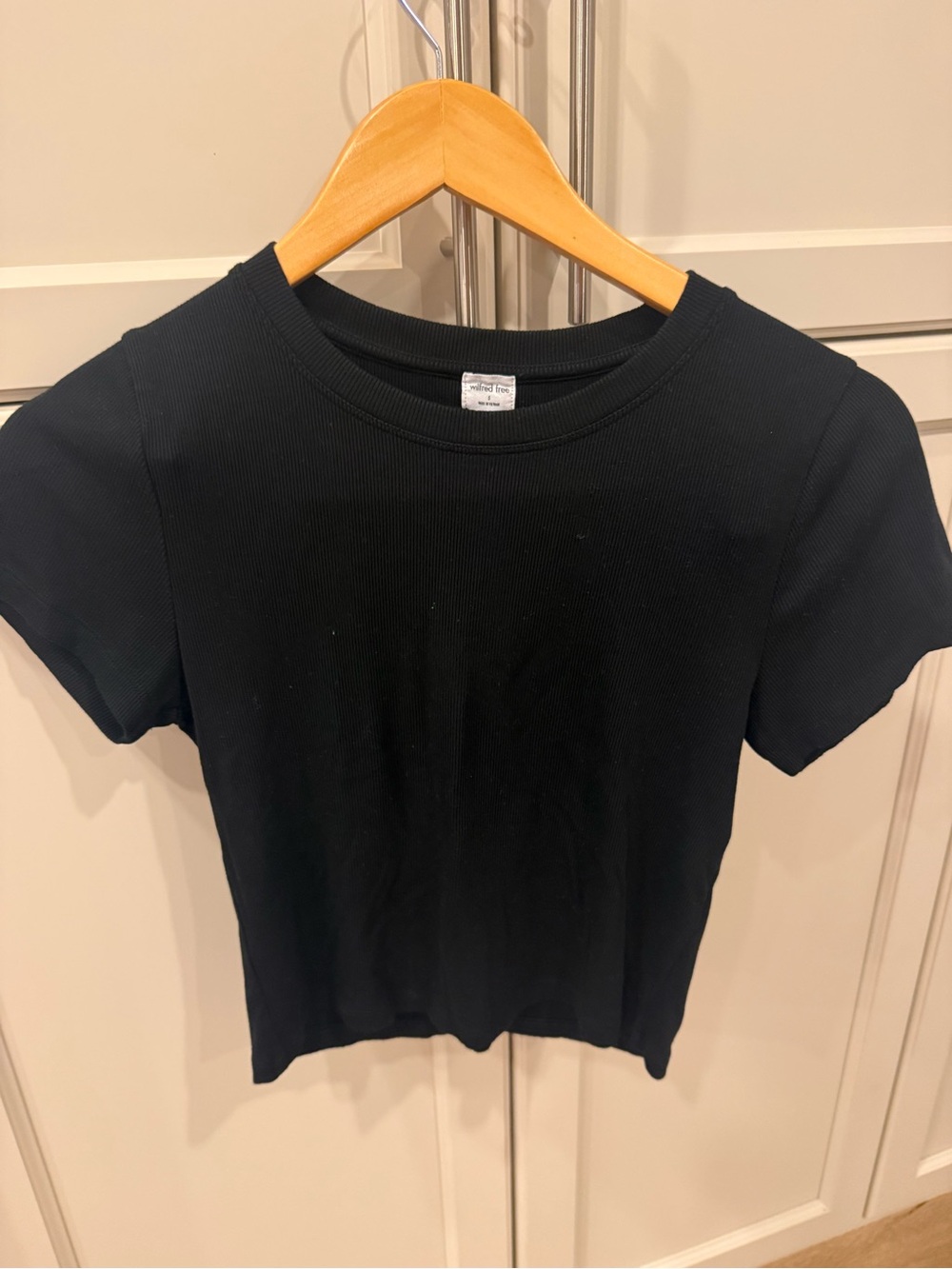 Wilfred Black Ribbed Short-Sleeve Tee